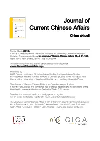 China's “Christianity Fever” Revisited: Towards a Community-Oriented
