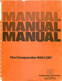 Compcolor 8001 User Manual