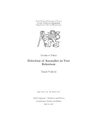 Detection of Anomalies in User Behaviour