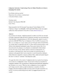 Indigenous Autonomy: Constructing a Place for Ethnic Minorities in Taiwan’S Emerging Civic Society