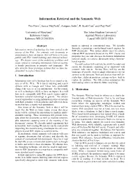 Information Retrieval and the Semantic Web