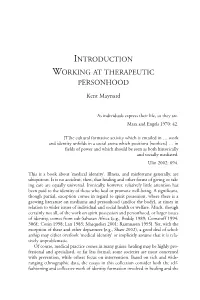 Introduction Working at Therapeutic Personhood