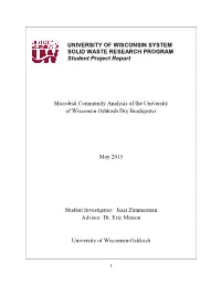 Microbial Community Analysis of the University of Wisconsin Oshkosh Dry Biodigester