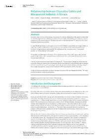 Relationship Between Ulcerative Colitis and Rheumatoid Arthritis: a Review