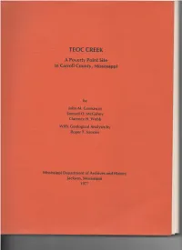 Teoc Creek a Poverty Point Site in Carroll County