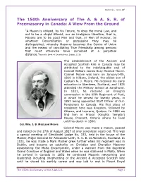 The 150Th Anniversary of the A. & ASR of Freemasonry in Canada