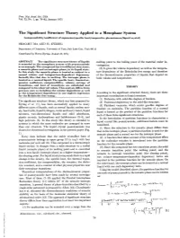The Significant Structure Theory Applied to a Mesophase System