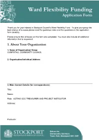 Ward Flexibility Funding Application Form