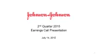2Nd Quarter 2015 Earnings Call Presentation