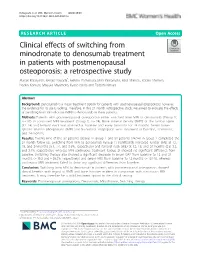 Clinical Effects of Switching from Minodronate to Denosumab