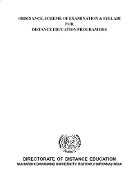 DDE Syllabuses