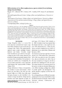 Differentiation of Two Botryosphaeriaceae Species