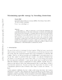 Maximizing Specific Energy by Breeding Deuterium