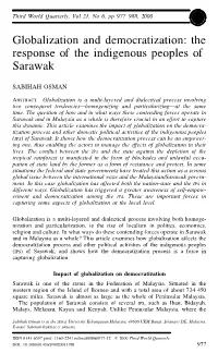 The Response of the Indigenous Peoples of Sarawak