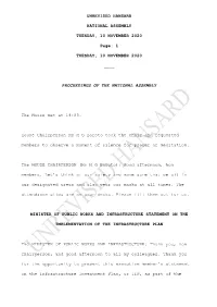 Unrevised Hansard National