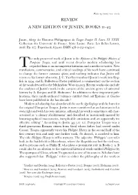 A New Edition of Justin, Books 11–23