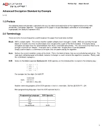 Advanced Encryption Standard by Example 1.0 Preface 2.0 Terminology