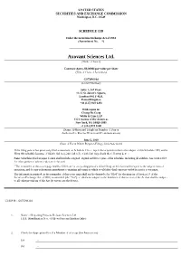 Axovant Sciences Ltd. (Name of Issuer)
