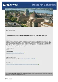 Controlled Vocabularies and Semantics in Systems Biology