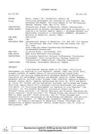 Curriculum Development for Learning to Live Together: the Caribbean Sub-Region