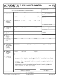 Form CTA (Appointment of a Campaign Treasurer by a Candidate)