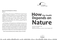 How Our Health Depends on Nature Abstract