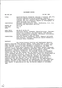 REPORT NO TR-S-13R PUB DATE Jun 70 NOTE 14P. EDRS PRICE