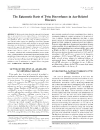 The Epigenetic Basis of Twin Discordance in Age-Related Diseases