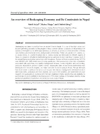 An Overview of Beekeeping Economy and Its Constraints in Nepal