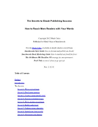 Coker – Secrets to Ebook Publishing Success