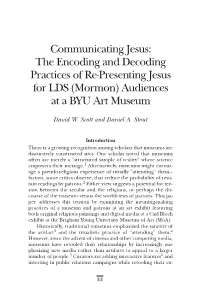 Communicating Jesus: the Encoding and Decoding Practices of Re-Presenting Jesus for LDS (Mormon) Audiences at a BYU Art Museum
