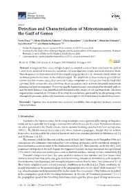 Detection and Characterization of Meteotsunamis in the Gulf of Genoa