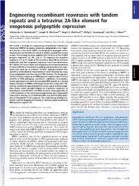 Engineering Recombinant Reoviruses with Tandem Repeats and A