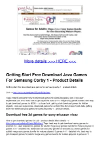 Getting Start Free Download Java Games for Samsung Corby 1 - Product Details