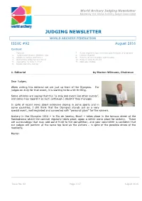 Judging Newsletter Edited by the World Archery Judge Committee