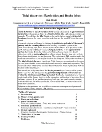 Tidal Distortion: Earth Tides and Roche Lobes”
