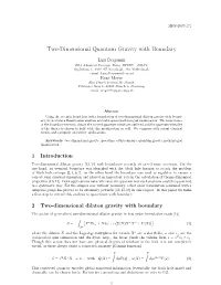 Two-Dimensional Quantum Gravity with Boundary