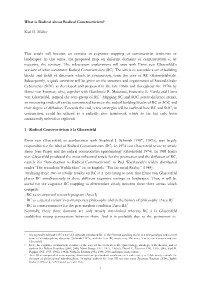What Is Radical About Radical Constructivism?
