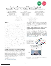 A Generator of Natural Language Semantic Parsers for Virtual