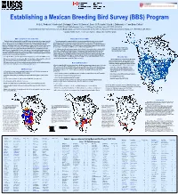 Establishing a Mexican Breeding Bird Survey Program