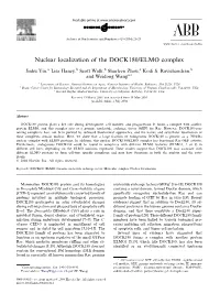 Nuclear Localization of the DOCK180/ELMO Complex