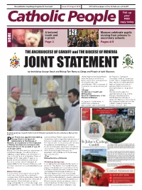 THE ARCHDIOCESE of CARDIFF and the DIOCESE of MENEVIA JOINT STATEMENT