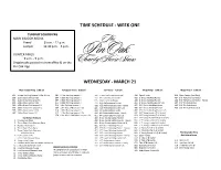 Time Schedule - Week One