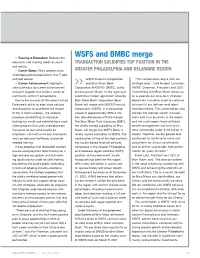WSFS and BMBC Merge Education and Training Needs of Youth TRANSACTION SOLIDIFIES TOP POSITION in the and Adults