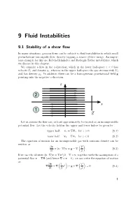 9 Fluid Instabilities