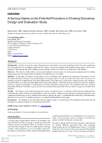A Serious Game on the First-Aid Procedure in Choking Scenarios: Design and Evaluation Study