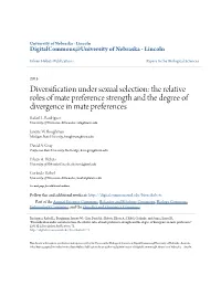 Diversification Under Sexual Selection: the Relative Roles of Mate Preference Strength and the Degree of Divergence in Mate Preferences Rafael L