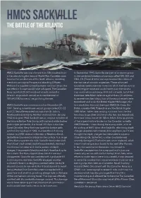 Hmcs Sackville the Battle of the Atlantic