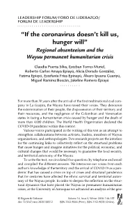 “If the Coronavirus Doesn't Kill Us, Hunger Will”