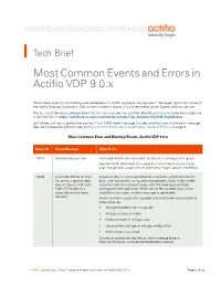Most Common Events and Errors in Actifio VDP 9.0.X